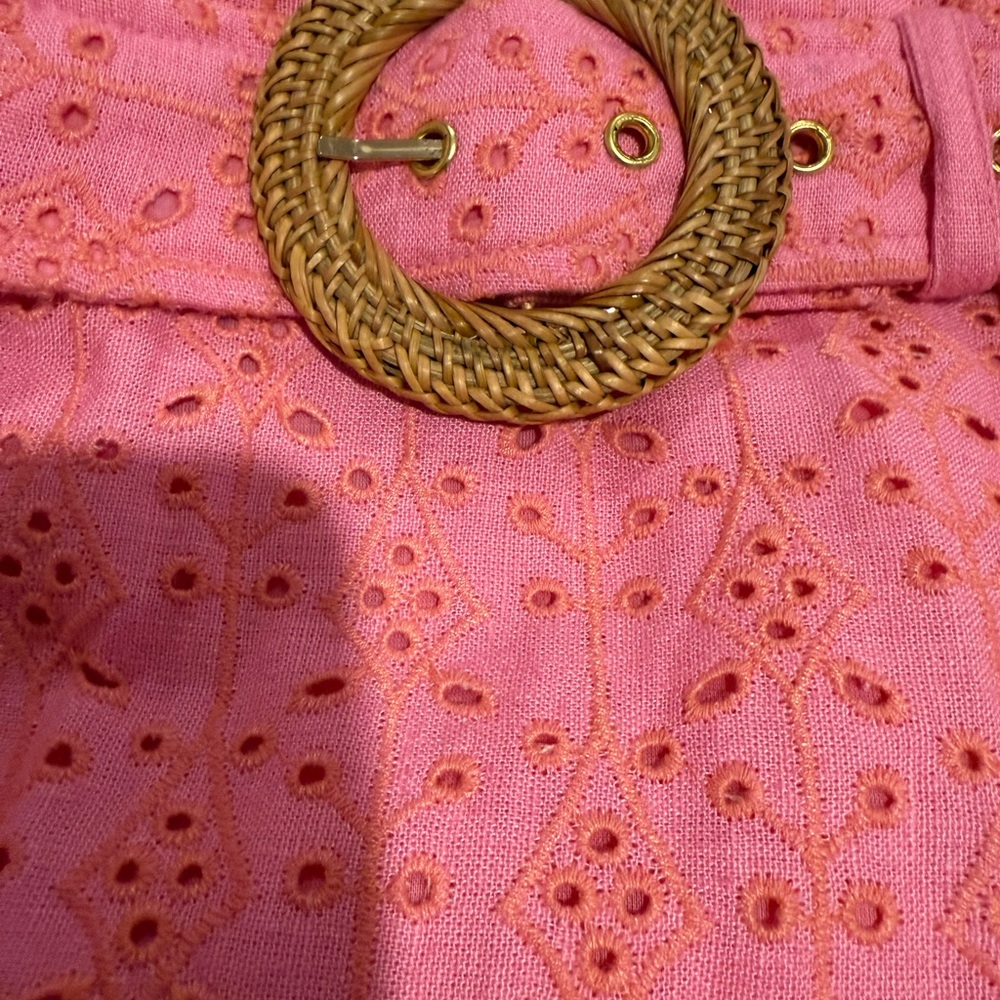 Pink Eyelet Button-Up Dress - Picture 7 of 11